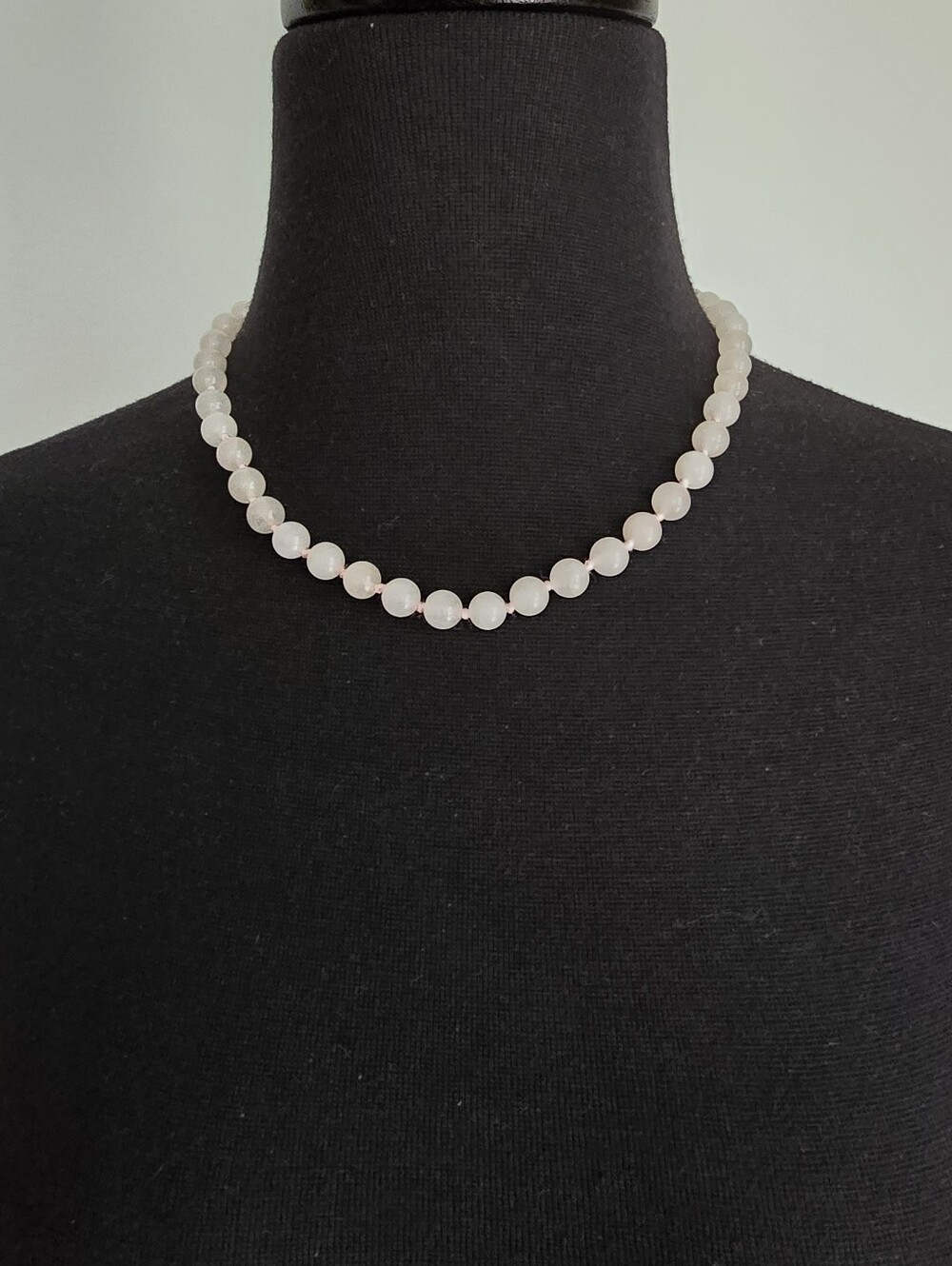Hand Knotted Rose Quartz Beaded Necklace